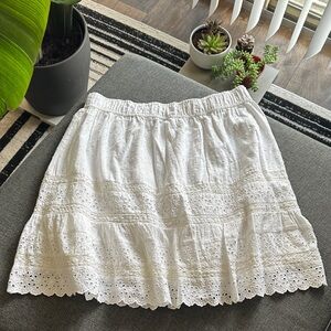 NWT LOFT White Eyelet A-Line Skirt
